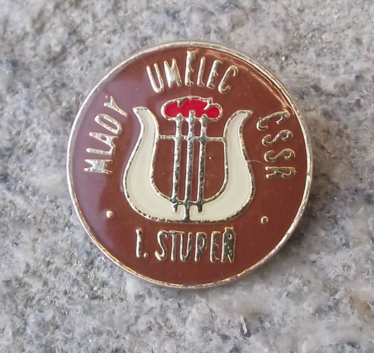 Vintage Czech Pioneer Youth Group Young Musician Artist Stage 1 Award Pin Badge