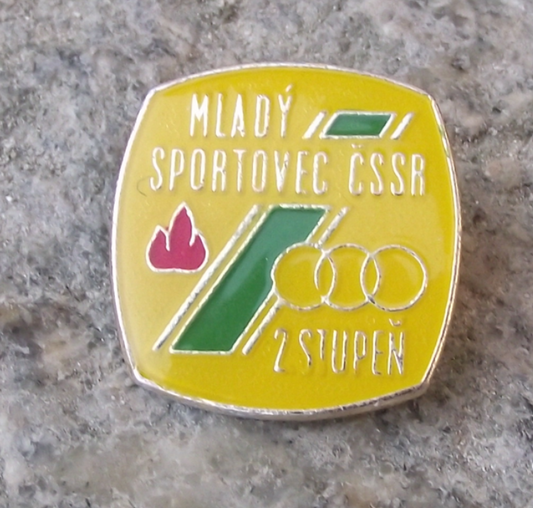 Vintage Czech Pioneer Youth Young Sportsman Sports Award Level 2 Pin Badge