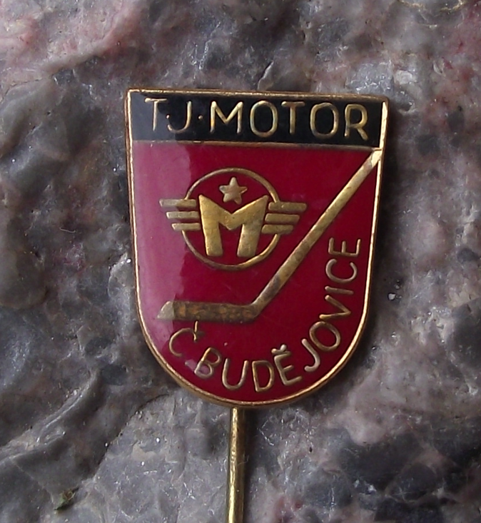 Vintage TJ Motor Ceske Budejovice Ice Hockey Czech Team Shield Pin Badge