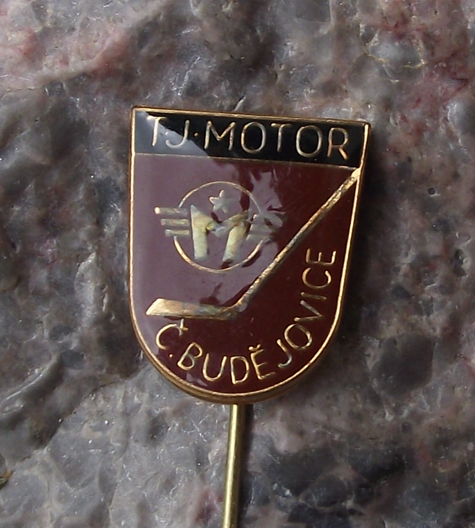 Vintage TJ Motor Ceske Budejovice Ice Hockey Czech Team Shield Pin Badge