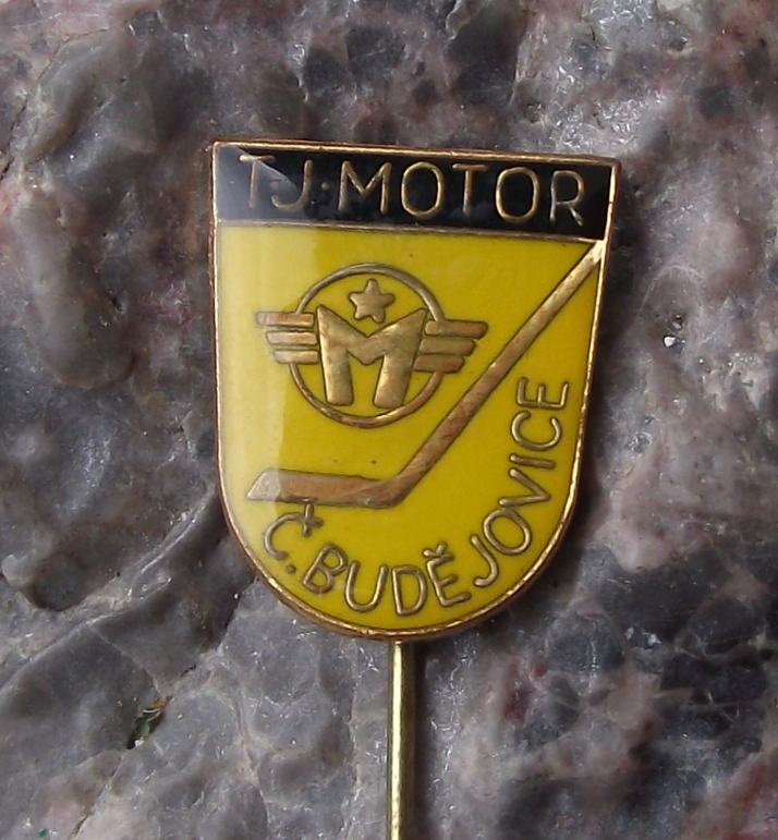 Vintage TJ Motor Ceske Budejovice Ice Hockey Czech Team Shield Pin Badge