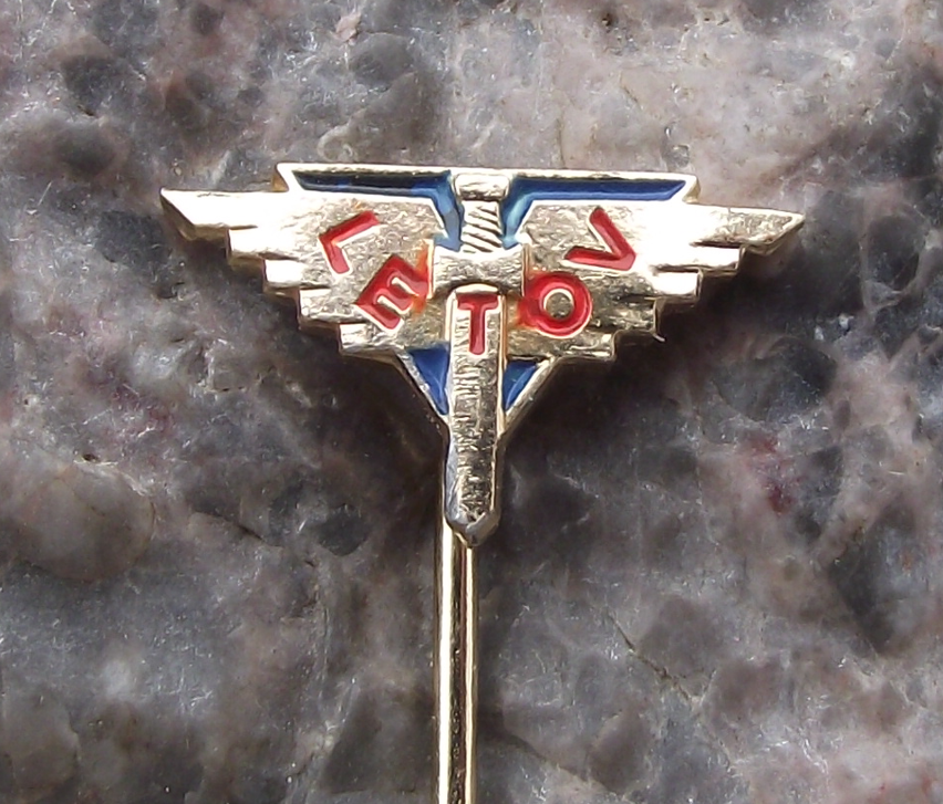 Vintage Letov Czechoslovakia Military Aircraft Factory Winged Sword Pin Badge - Badgecrazy
