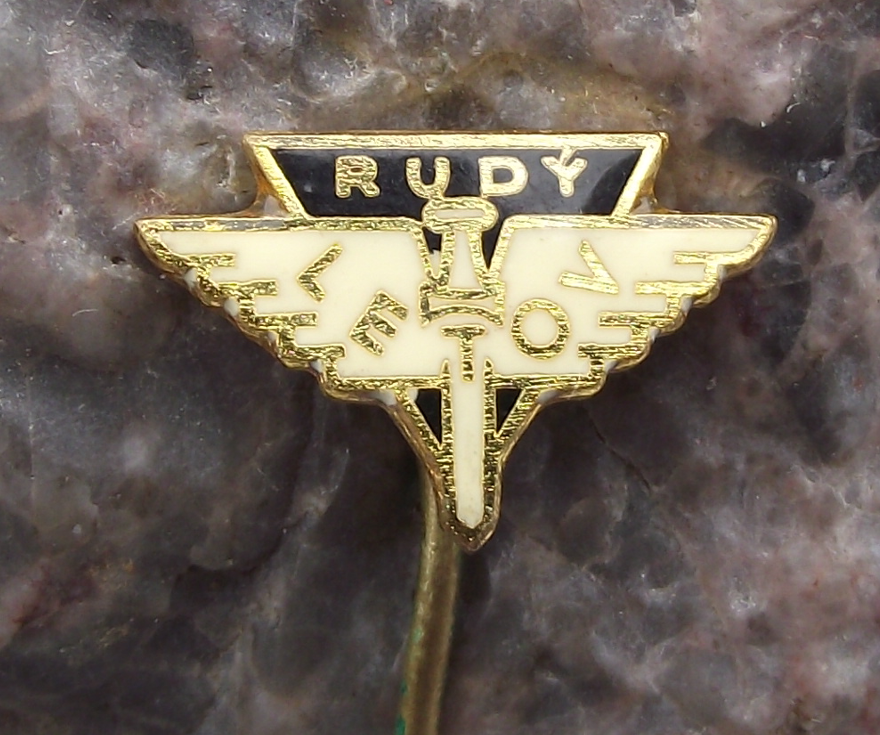 Vintage Rudy Letov Czech Aviation Aircraft Factory Winged Sword Logo Pin Badge - Badgecrazy
