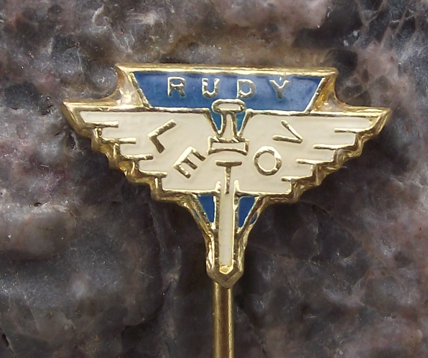 Vintage Rudy Letov Czech Aviation Aircraft Factory Winged Sword Logo Pin Badge - Badgecrazy