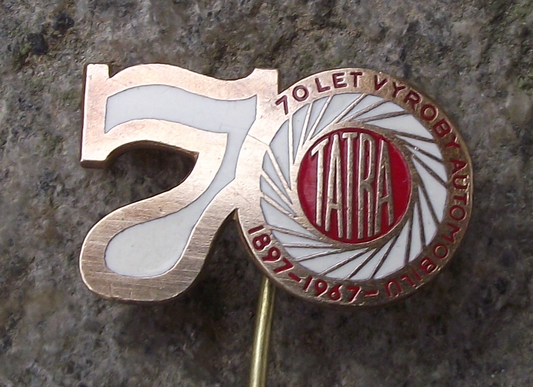 1967 Tatra 70th Anniversary Motor Vehicle Car Company Automobile Pin Badge - Badgecrazy