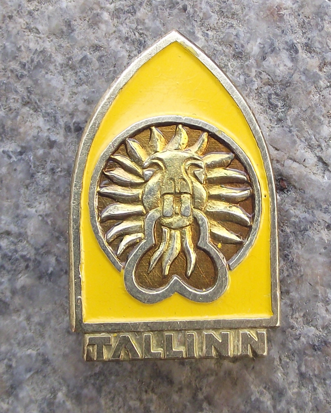 Vintage Estonia Tallinn Lion Head Door Knocker Pin Badge - Badgecrazy