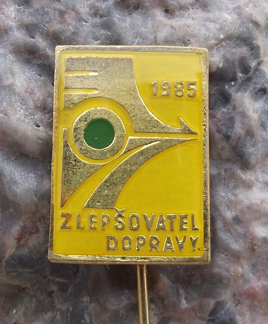 1985 Czechoslovakia Railway Transport Improvements Conference Pin Badge