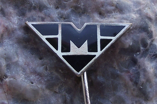 Modern Czech Prague Metro Underground Railway Train Capital M Logo Pin Badge