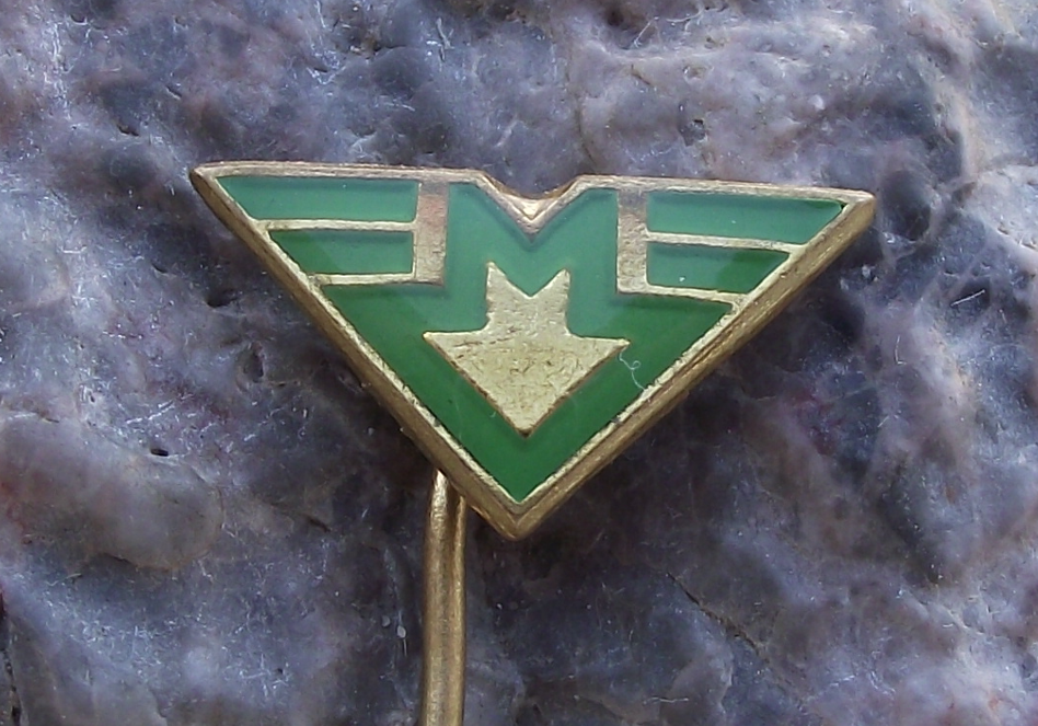 Vintage Prague Metro Underground Railway Train Capital M Logo Pin Badge