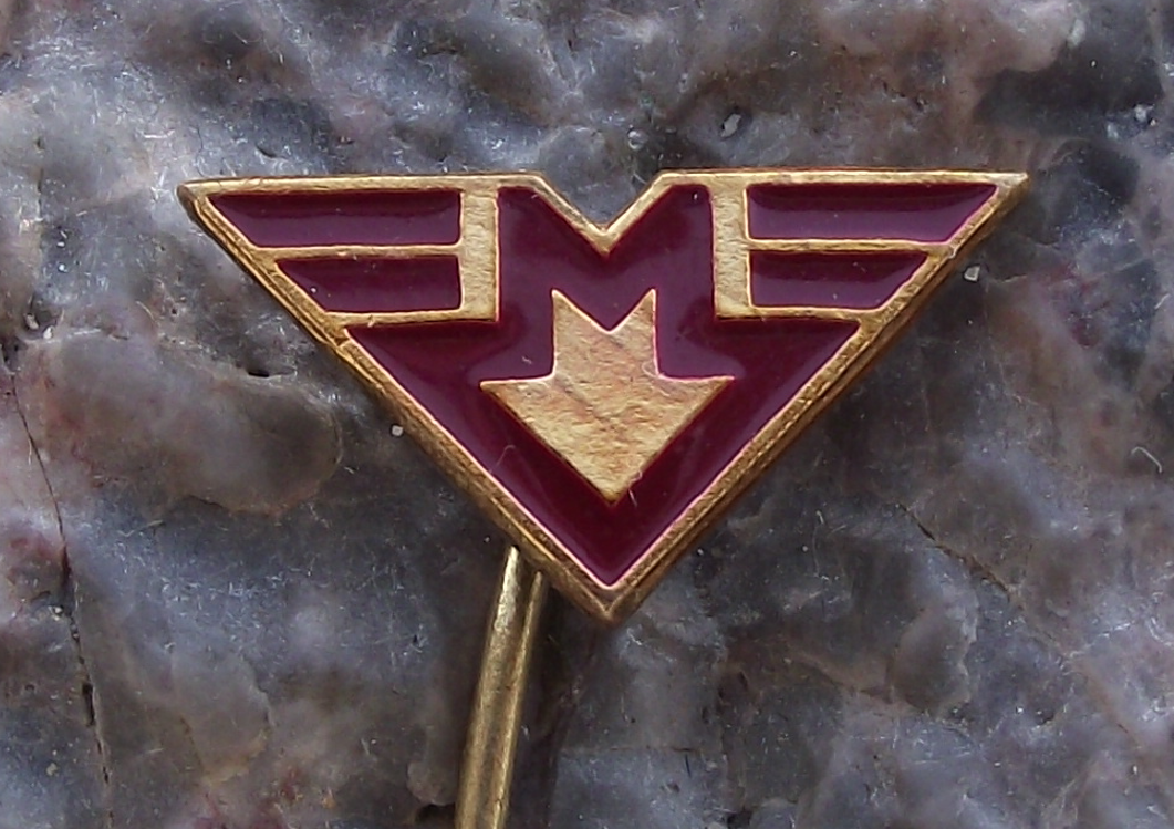 Vintage Prague Metro Underground Railway Train Capital M Logo Pin Badge