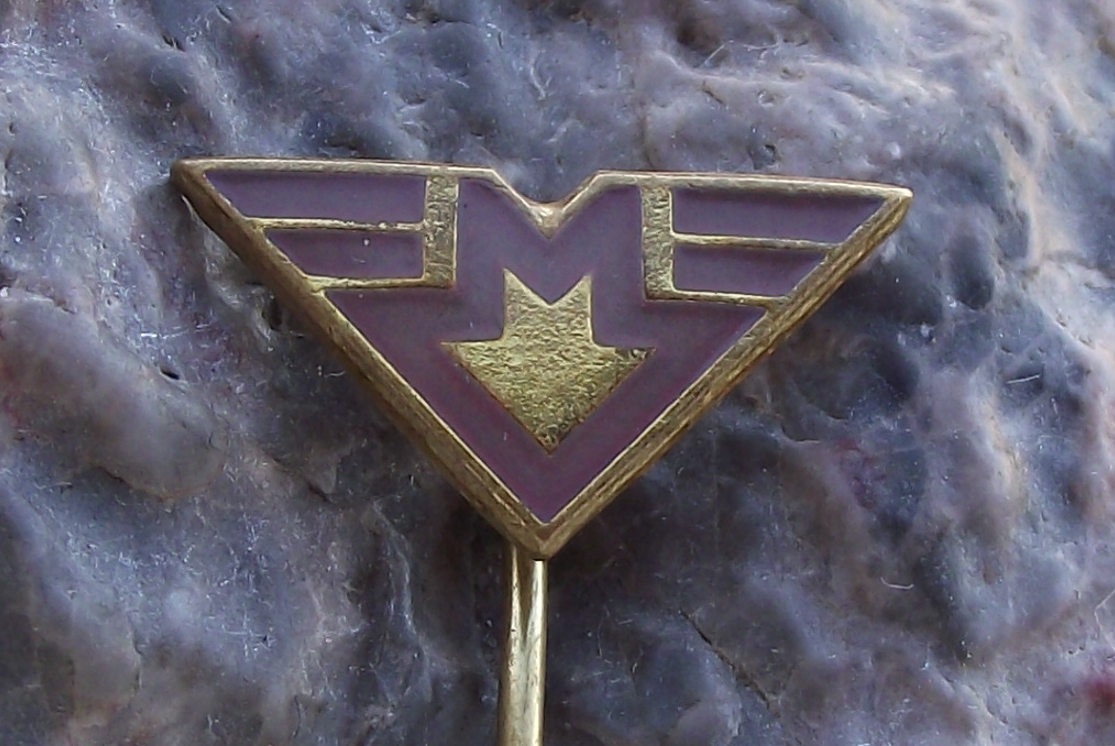 Vintage Prague Metro Underground Railway Train Capital M Logo Pin Badge