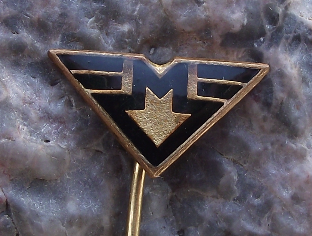 Vintage Prague Metro Underground Railway Train Capital M Logo Pin Badge