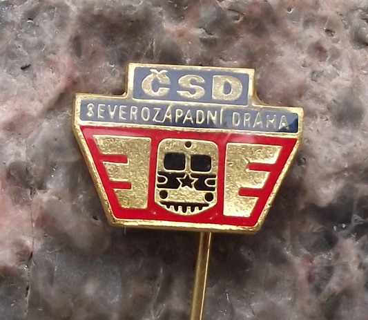Vintage Czechoslovakia Railway CSD North West Train Network Logo Pin Badge