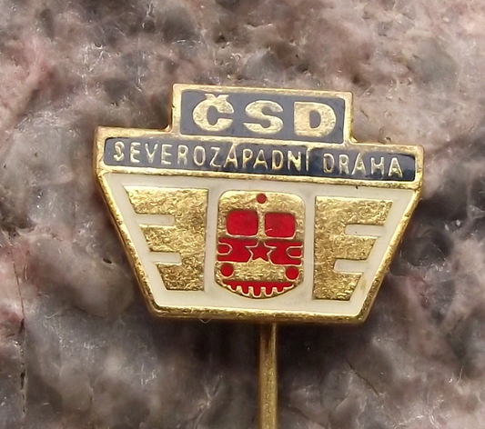 Vintage Czechoslovakia Railway CSD North West Train Network Logo Pin Badge