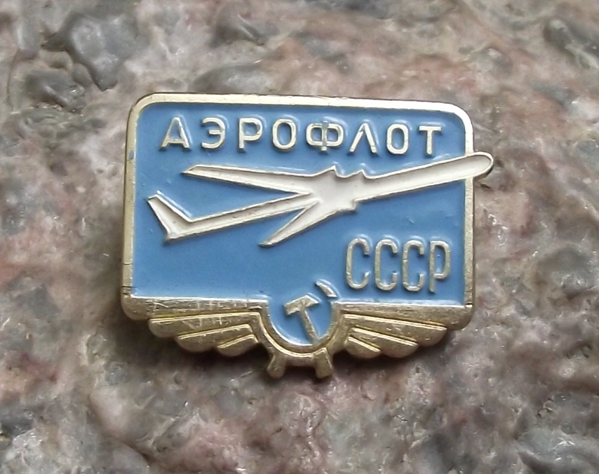 Vintage Aeroflot CCCP Russian Airlines Jet Airliner Winged Logo Aircraft Pin Badge