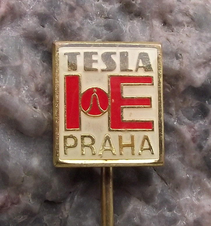 Vintage Tesla IE Praha Pin Badge