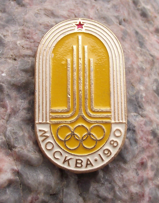 1980 Moscow Olympic Games Official Logo Soviet Union Pin Badge