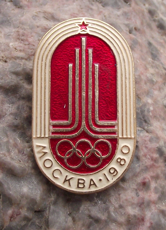 1980 Moscow Olympic Games Official Logo Soviet Union Pin Badge