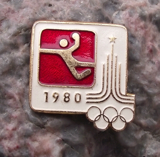 1980 Soviet Union Olympic Games Handball Hand Ball Pin Badge