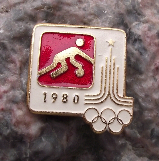 1980 Soviet Union Olympic Games Basketball Basket Ball Pin Badge