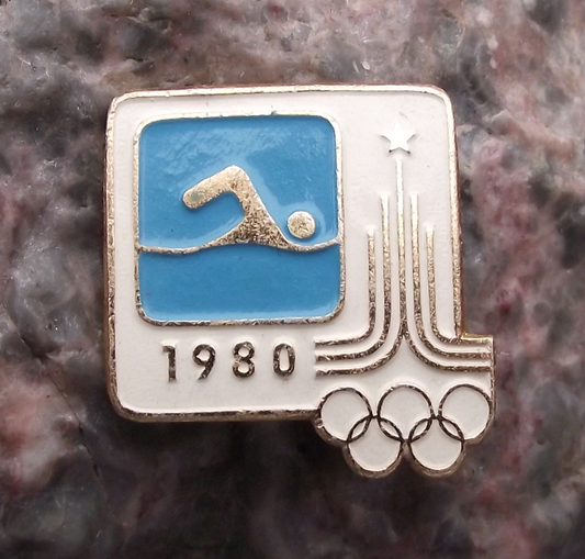 1980 Soviet Union Olympic Games Swimming Pin Badge