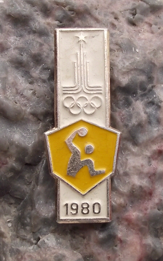 1980 Moscow Russia Summer Olympic Games Handball Hand Ball Event Pin Badge