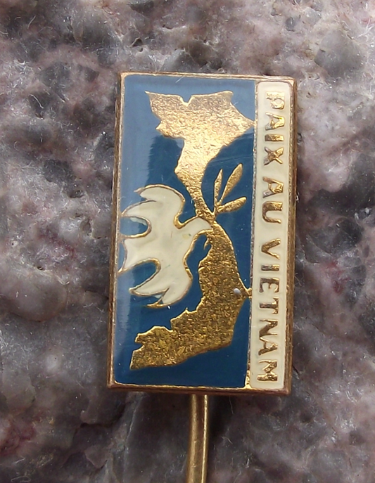 Vintage Peace in Vietnam War White Dove Unification Pin Badge