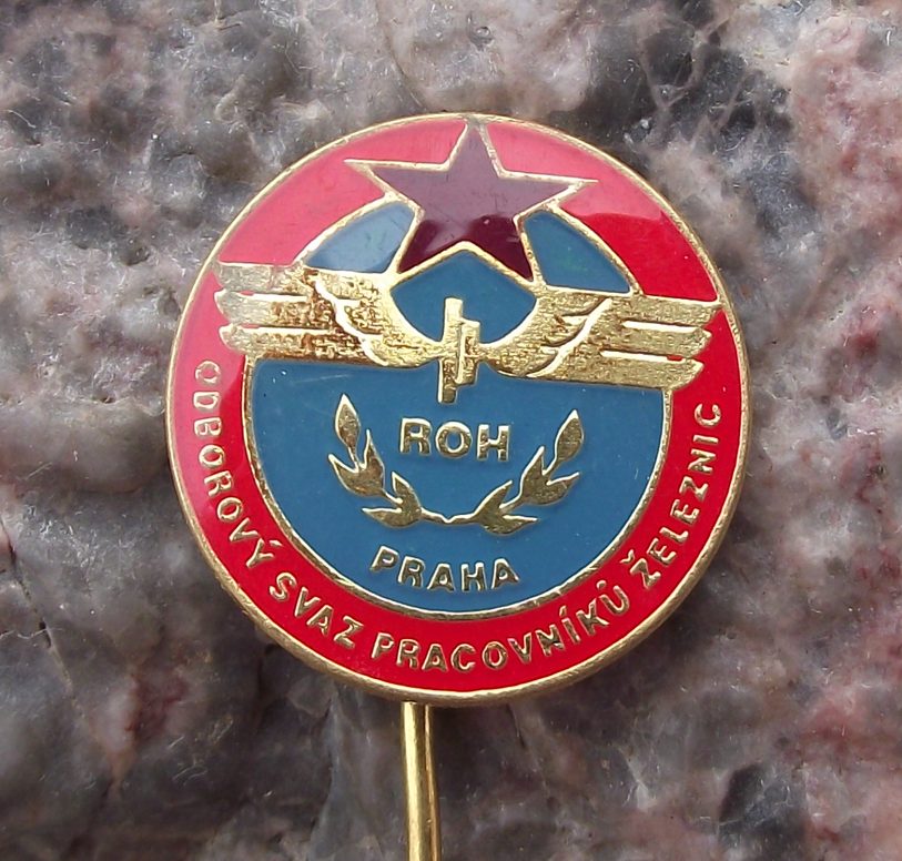 Vintage Czechoslovakia Railway Workers Trade Union Pin Badge