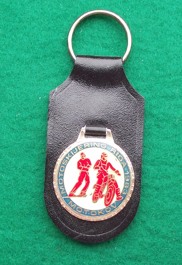 Vintage 1983 Riga Moto Ski Racing Extreme Sports Competition Chain Key Ring