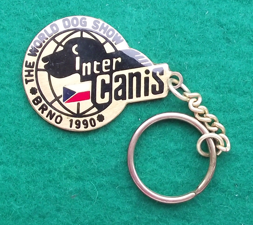 1990 Intercanis Championship Dog Breeders Show Event Brno Keyring Key Chain Ring