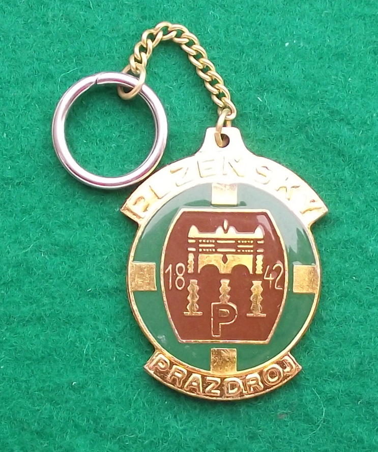 Pilsner Urquell 1842 Brewery Gates Crest Original Czech Pils Key Chain Ring