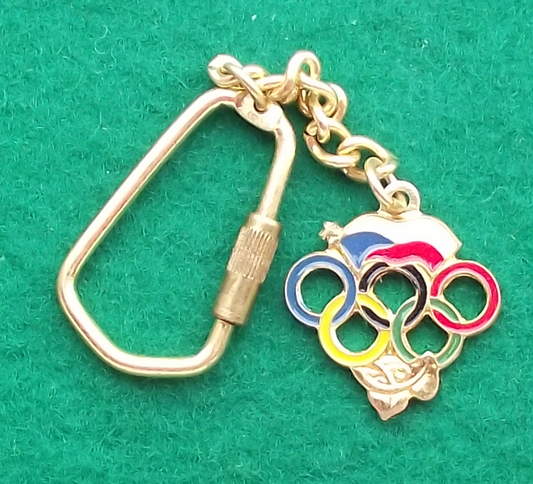 Czechoslovakia Olympic Committee COV Czech Team Rings Keychain Key Chain Keyring