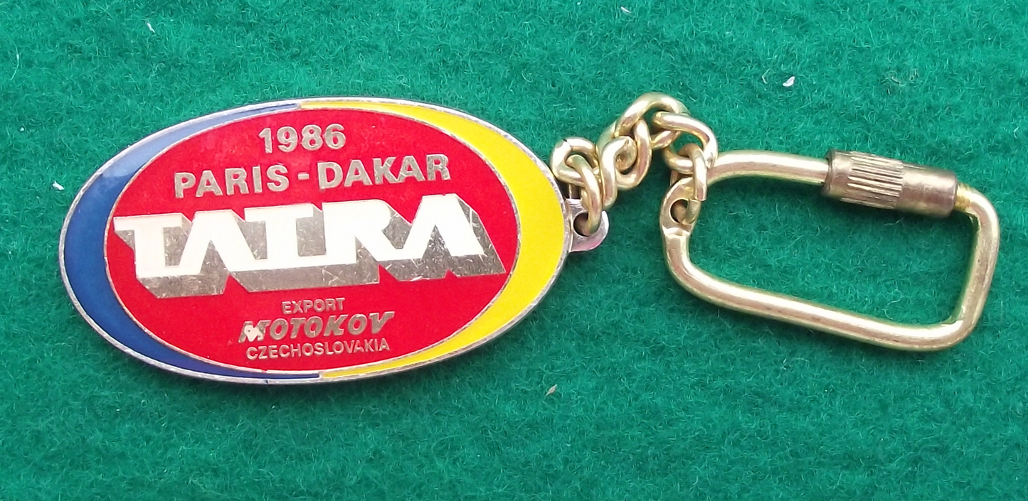 1986 Rare Paris Dakar Race Tatra Czechoslovakia Truck Lorry Maker Chain Key Ring