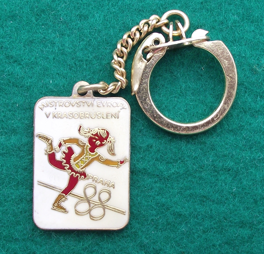 1988 Prague Czechoslovakia European Figure Ice Skating Finals Key Ring Key Chain