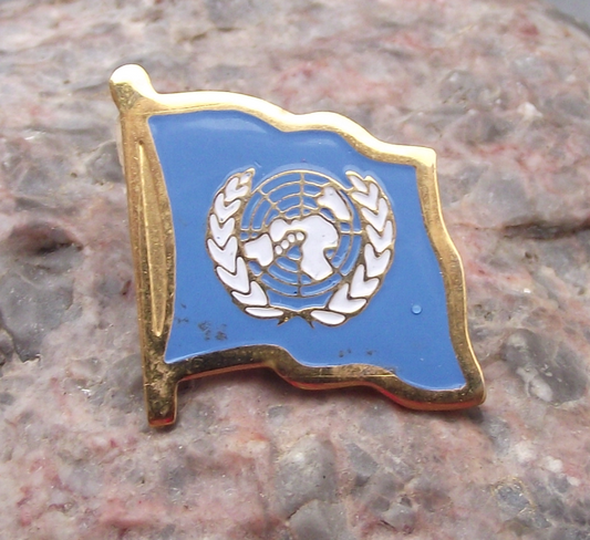 UN United Nations Waving National Flag Clasp Pin Badge