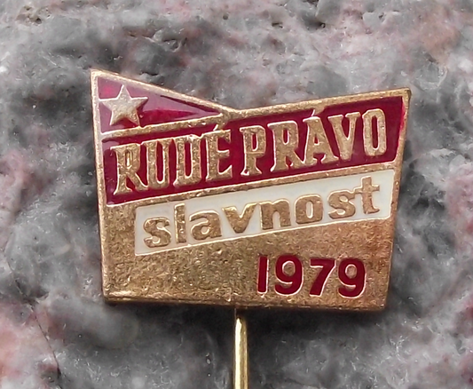 1979 Rude Pravo Slavnost Czech Newspaper Cultural Celebration Pin Badge