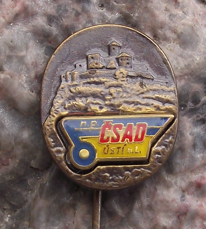 1974 Usti nad Labem CSAD Bus Coach Transport Firm 25th Anniversary Pin Badge