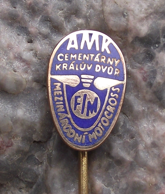 Vintage FIM Czech International Motorbike Motocross MX Quarry Race Pin Badge