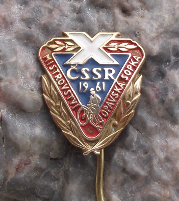 1961 FIM World MX Motocross Chamionships 10th Anniversary Race Pin Badge