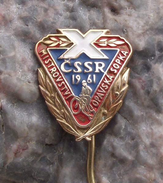1961 FIM World MX Motocross Chamionships 10th Anniversary Race Pin Badge