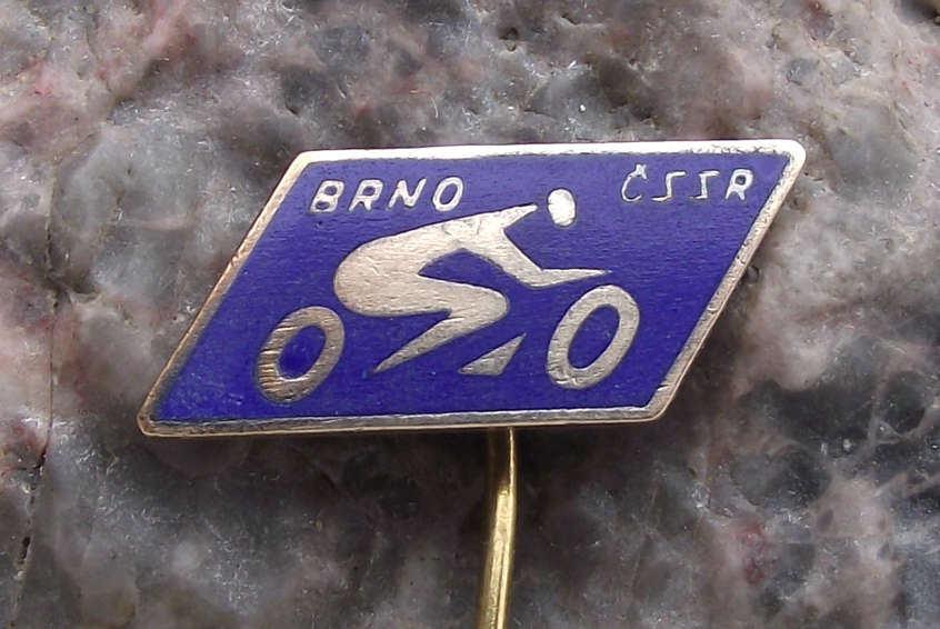 Vintage FIM Motorcycle World Championship Brno Grand Prix MotoGP Race Pin Badge