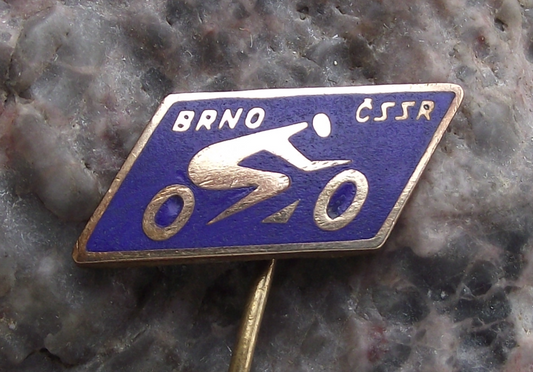 Vintage FIM Motorcycle World Championship Brno Grand Prix MotoGP Race Pin Badge