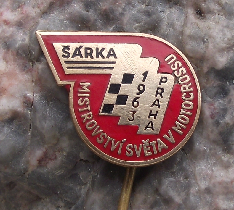 1963 FIM World Championship Motocross MX Motorbike Competition Cup Pin Badge