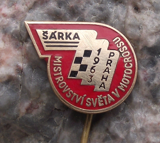 1963 FIM World Championship Motocross MX Motorbike Competition Cup Pin Badge