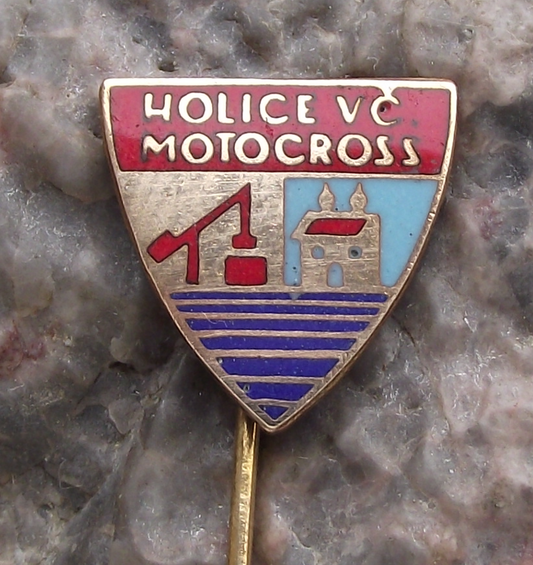 Vintage Holice Motorcycle MX Moto Cross Race Motorbike Racing Shield Pin Badge