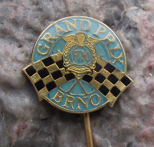 Vintage FIM Motorcycle Motorbike World Championship Grand Prix Race Pin Badge
