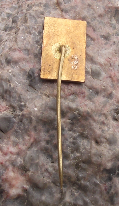 Vintage Golden Helmet Motorbike Speedway Motorcycle Race Yellow Racing Pin Badge