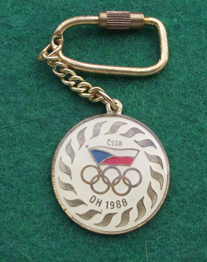 1988 Calgary Canada Winter Olympic Games Czech Team Supporter Keychain Keyring