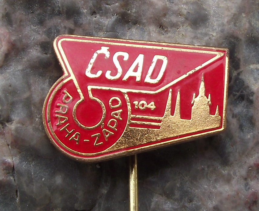 Vintage CSAD Prague West Praha Zapad Route 104 Bus Company Pin Badge