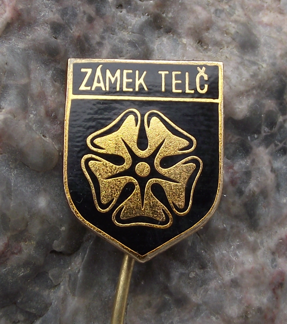 Vintage Telc UNESCO Heritage Site Palace Moravia Rose Emblem Pin Badge